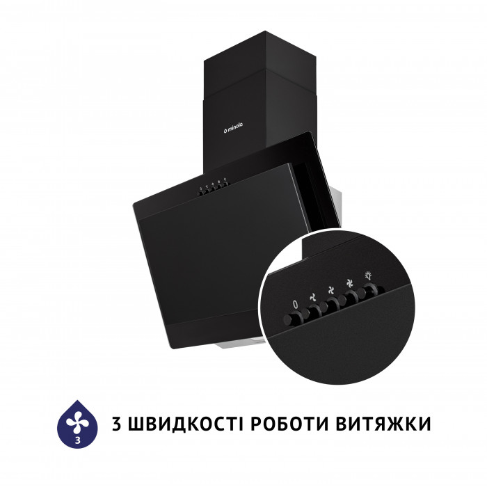 Витяжка декоративна похила MINOLA HDN 6124 BL LED