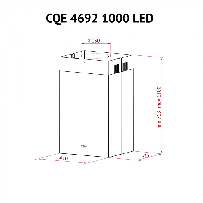 Витяжка острівна PERFELLI CQE 4692 I 1000 LED