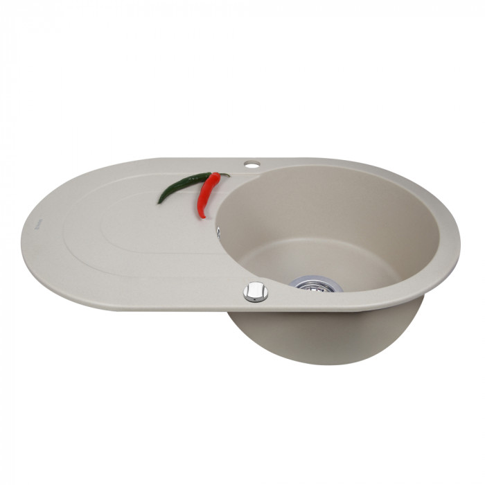 Мийка кухонна гранітна PERFELLI ORVIETTO OGO 114-78 LIGHT BEIGE