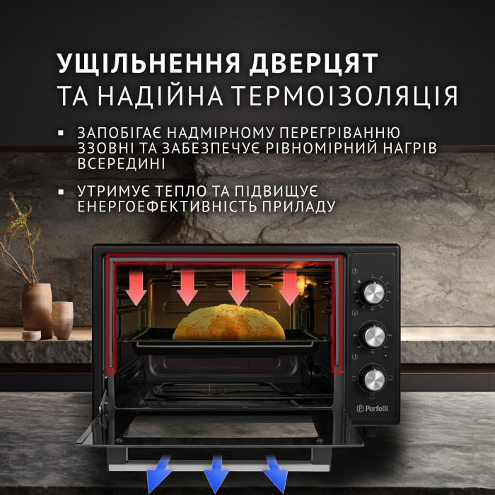 Електрична піч PERFELLI CLASSIC 37 BLACK