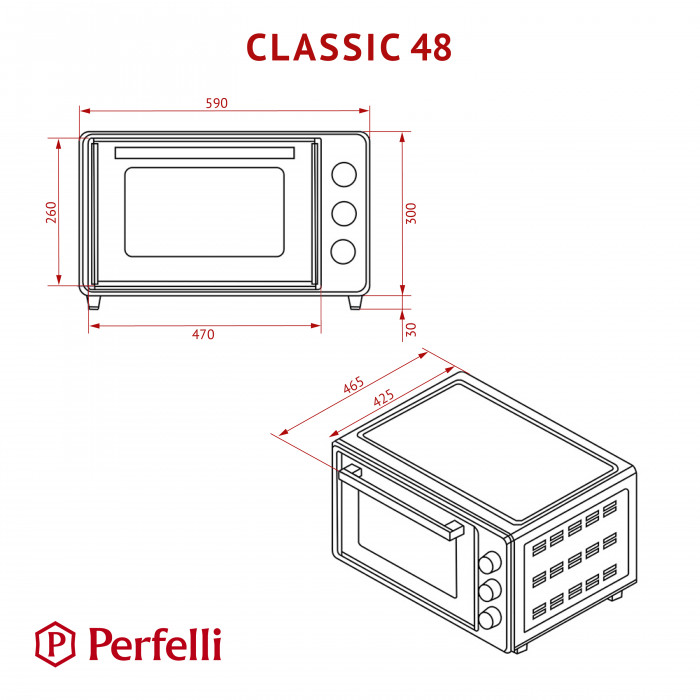 Електрична піч PERFELLI CLASSIC 48 WHITE