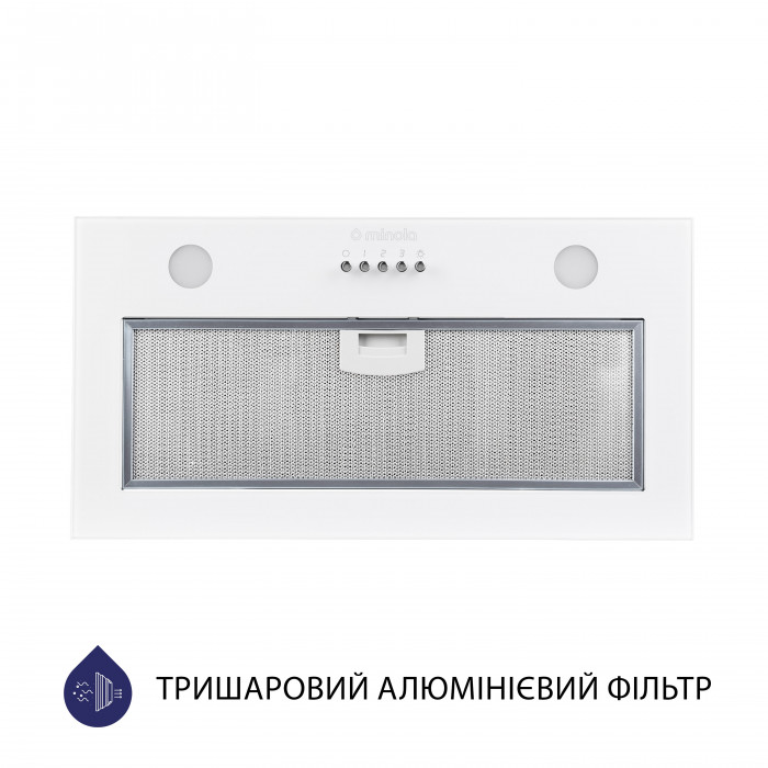 Витяжка повновбудована MINOLA HBI 5262 WH GLASS 700 LED