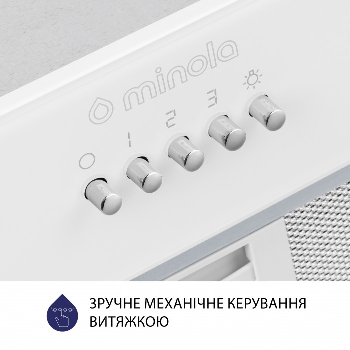 Витяжка повновбудована MINOLA HBI 5262 WH GLASS 700 LED