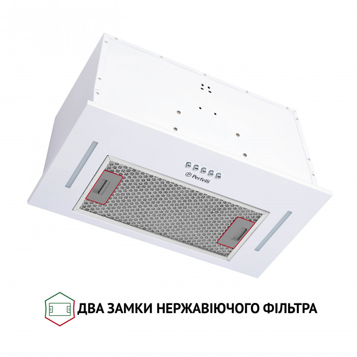 Витяжка повновбудована PERFELLI BI 5453 WH 850 LED Strip
