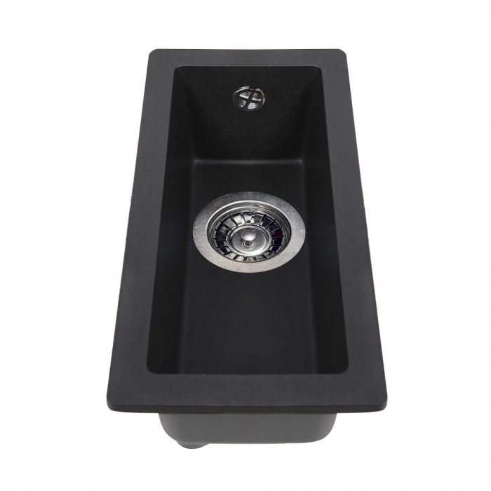 Мийка кухонна гранітна PERFELLI ESTO PGE 101-22 BLACK METALLIC