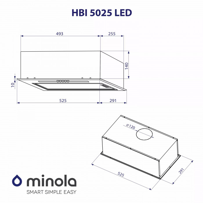Витяжка повновбудована MINOLA HBI 5025 BL LED