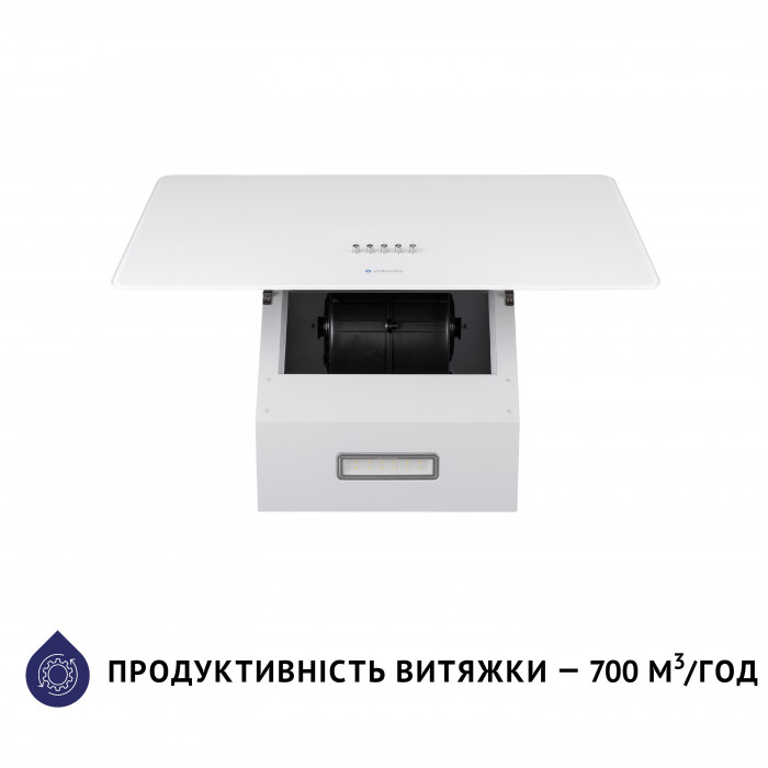 Витяжка декоративна похила MINOLA HDN 6224 WH 700 LED