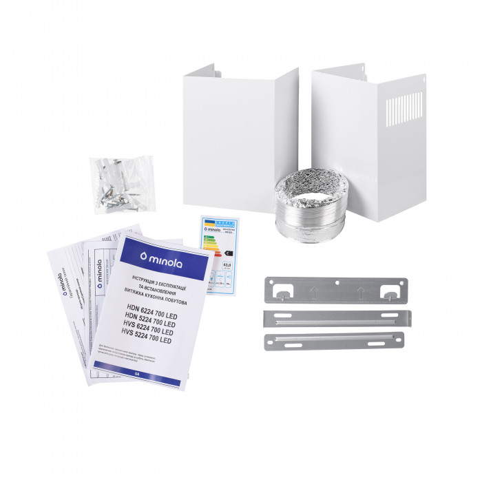 Витяжка декоративна похила MINOLA HDN 6224 WH 700 LED