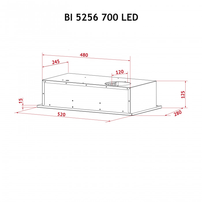Витяжка повновбудована PERFELLI BI 5256 WH 700 LED