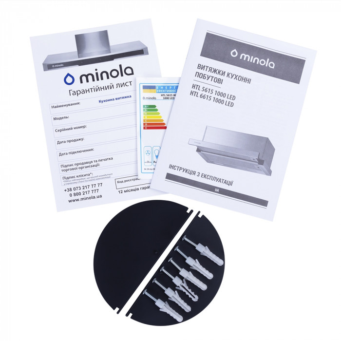 Витяжка телескопічна Minola HTL 6615 BL 1000 LED